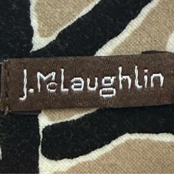 J. McLaughlin Devon Ponte Scribe Print Knit Sheath Dress Black Tan Size Small - Picture 8 of 11